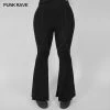 Punkravestore Women Dark Goth Flared Pants