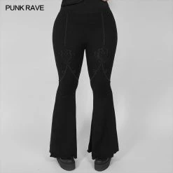 Punkravestore Women Dark Goth Flared Pants
