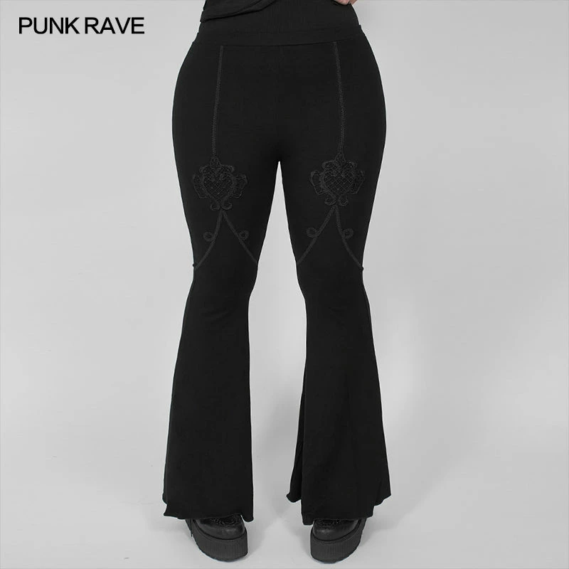 Punkravestore Women Dark Goth Flared Pants 3 Punkravestore Women Dark Goth Flared Pants