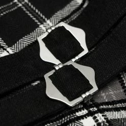 Punkravestore Plaid Court Collect Waist Dress