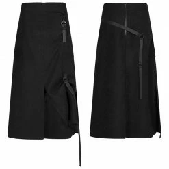 Punkravestore Punk Front Centre Open Fork Two Wearing Medium Skirts