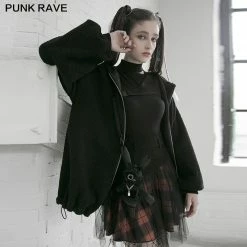 Punkravestore "PUNK" Series Mesh Stitched Plaid High-waisted Skirt