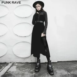 Punkravestore "PUNK" Series Velvet Suspender Double High-waisted Dress
