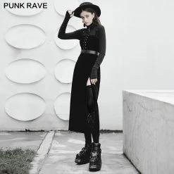 Punkravestore "PUNK" Series Velvet Suspender Double High-waisted Dress