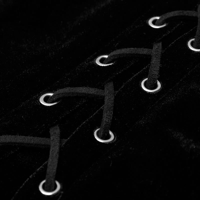 Punkravestore "PUNK" Series Velvet Suspender Double High-waisted Dress 7 Punkravestore "PUNK" Series Velvet Suspender Double High-waisted Dress