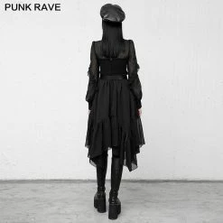 Punkravestore Women Printed Chiffon Long Dress