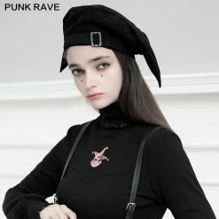 Punkravestore Clown Hat Structure Beret Hat & Caps