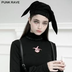 Punkravestore Clown Hat Structure Beret Hat & Caps