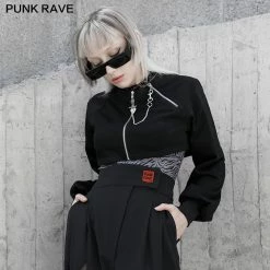 Punkravestore Double Zippers Cardigan Hoodie Family Outfits