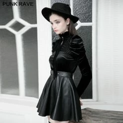 Punkravestore Velvet Bow Shirt Women