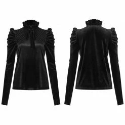 Punkravestore Velvet Bow Shirt Women