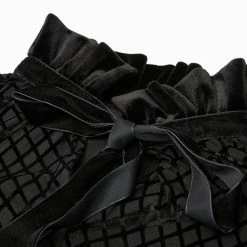 Punkravestore Velvet Bow Shirt Women