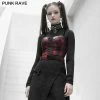Punkravestore "PUNK" Series Plaid Elastic Shoulder Strap Corset Vest Women