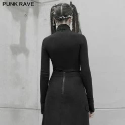 Punkravestore Punk Cross-shoulder Strap Long Sleeve T-shirt