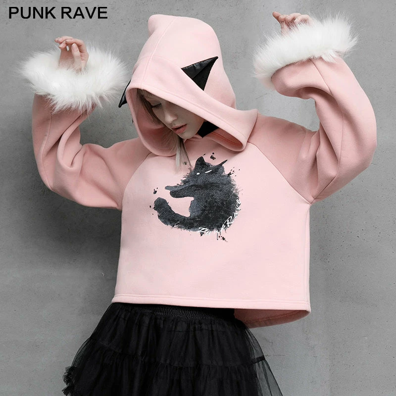 Punkravestore Cat Print Loose Plus Velvet Sweater Family Outfits 18 Punkravestore Cat Print Loose Plus Velvet Sweater Family Outfits