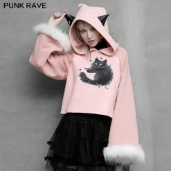 Punkravestore Cat Print Loose Plus Velvet Sweater Family Outfits 38 Punkravestore Cat Print Loose Plus Velvet Sweater Family Outfits