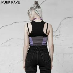 Punkravestore Women "Millennium E-Worm" Half-breast Cup Hollow Top 24 Punkravestore Women