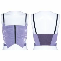 Punkravestore Women "Millennium E-Worm" Half-breast Cup Hollow Top 25 Punkravestore Women