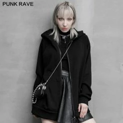 Punkravestore Dark Rabbit Print Coat Family Outfits