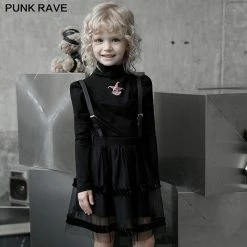 Punkravestore "Magic Doll" Childrenwear Strap Mesh Bubble Skirt Family Outfits