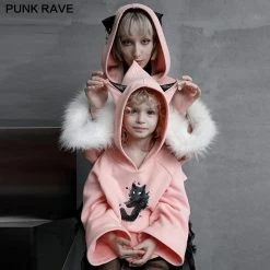 Punkravestore Cat Print Loose Plus Velvet Sweater Family Outfits 27 Punkravestore Cat Print Loose Plus Velvet Sweater Family Outfits
