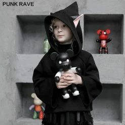 Punkravestore Cat Print Loose Plus Velvet Sweater Family Outfits