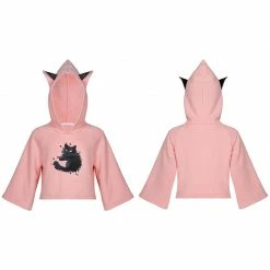 Punkravestore Cat Print Loose Plus Velvet Sweater Family Outfits 30 Punkravestore Cat Print Loose Plus Velvet Sweater Family Outfits