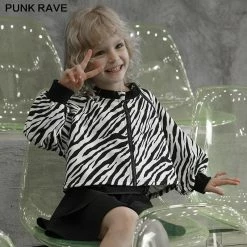 Punkravestore Double Zippers Cardigan Hoodie Family Outfits