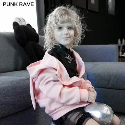 Punkravestore Dark Rabbit Print Coat Family Outfits