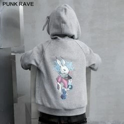 Punkravestore Dark Rabbit Print Coat Family Outfits