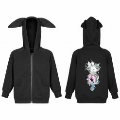 Punkravestore Dark Rabbit Print Coat Family Outfits