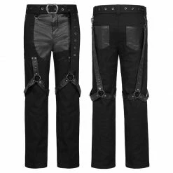 Punkravestore PUNK Print Striped Loose Straight Pants