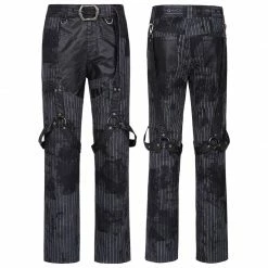 Punkravestore PUNK Print Striped Loose Straight Pants