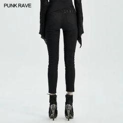 Punk Rave Store Punk Blood Dark Denim Women Trousers