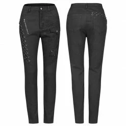 Punk Rave Store Punk Blood Dark Denim Women Trousers