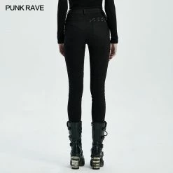 Punk Rave Store Punk Blood Dark Denim Women Trousers