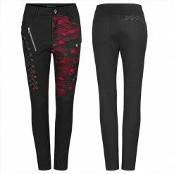 Punk Rave Store Punk Blood Dark Denim Women Trousers