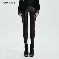 Punkravestore Gothic Burning Flower Leggings