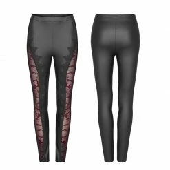 Punkravestore Gothic Burning Flower Leggings
