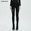 Punkravestore Punk Knee Deconstructed Hollow Denim Trousers