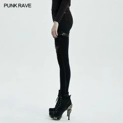 Punkravestore Punk Knee Deconstructed Hollow Denim Trousers