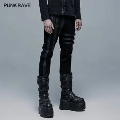 Punkravestore Dark Elastic Woven Long Pants
