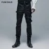 Punkravestore Gothic Goth Elastic Woven Long Pants
