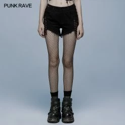 Punkravestore Gothic Contrast Color Ragged Jeans