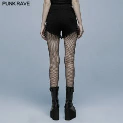 Punkravestore Gothic Contrast Color Ragged Jeans