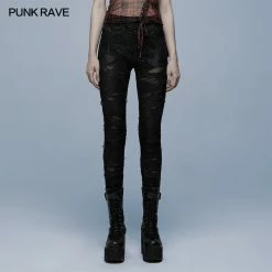 Punkravestore Daily Gothic Ragged Leggings
