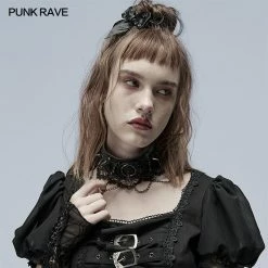 Punkravestore Women Dark Lolita Collar