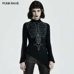 Punkravestore Two Wear Irregular Sweaters Gothic