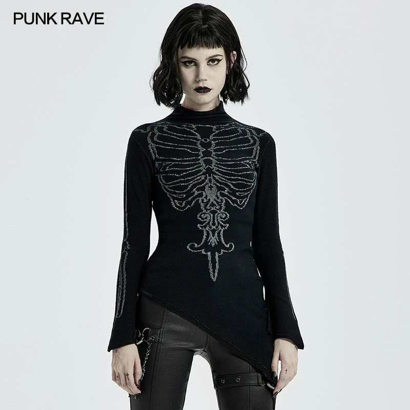 Punkravestore Two Wear Irregular Sweaters Gothic 3 Punkravestore Two Wear Irregular Sweaters Gothic