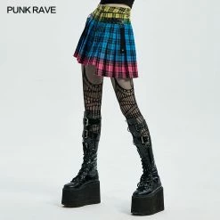 Punkravestore PUNK Plaid Half Skirt